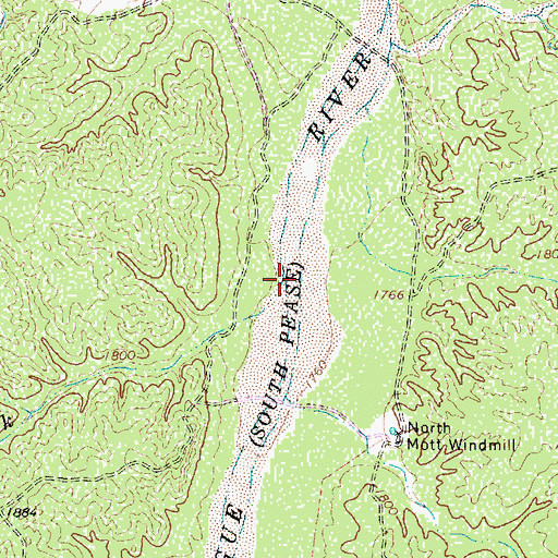 Topographic Map of China Creek, TX