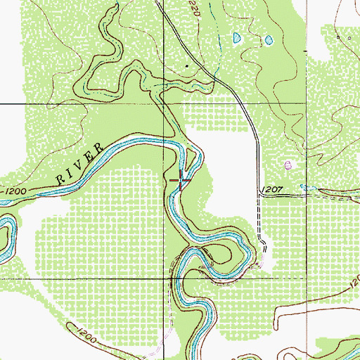 Topographic Map of China Creek, TX