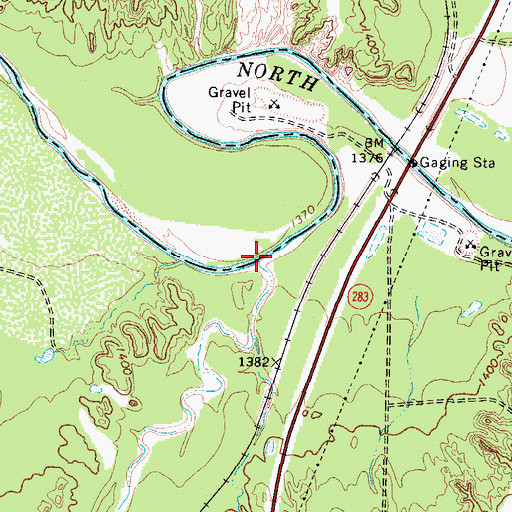 Topographic Map of China Creek, TX