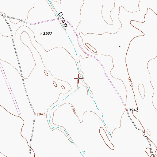 Topographic Map of China Draw, TX