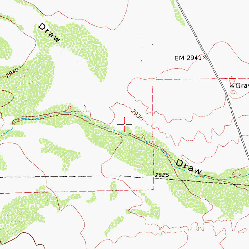 Topographic Map of China Draw, TX