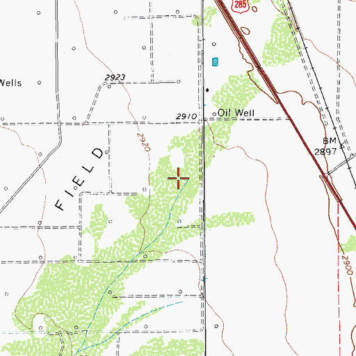 Topographic Map of China Draw, TX