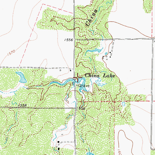 Topographic Map of China Lake, TX
