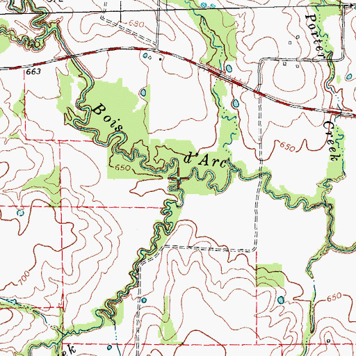 Topographic Map of Chinquapin Creek, TX