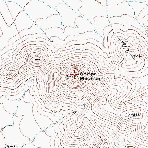 Topographic Map of Chispa Mountain, TX