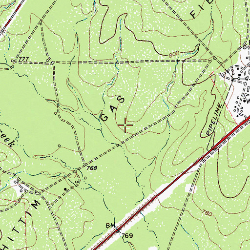 Topographic Map of Chittim Gas Field, TX
