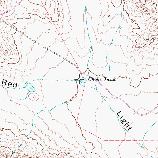 Topographic Map of Choke Tank, TX