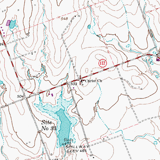 Topographic Map of Christ Church, TX