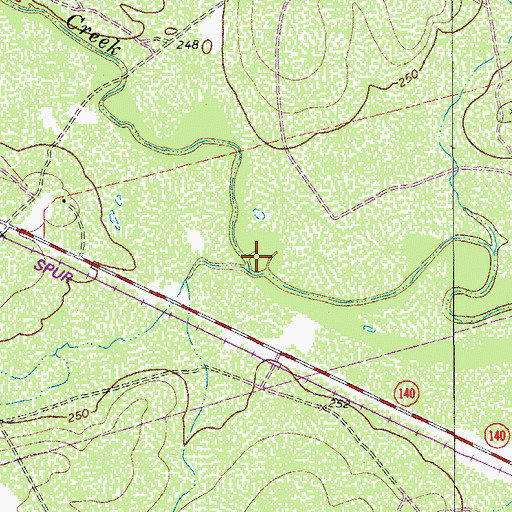 Topographic Map of Christine Creek, TX