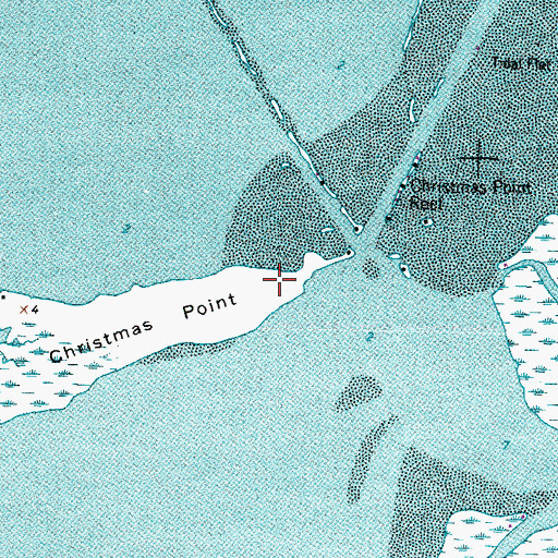 Topographic Map of Christmas Point, TX