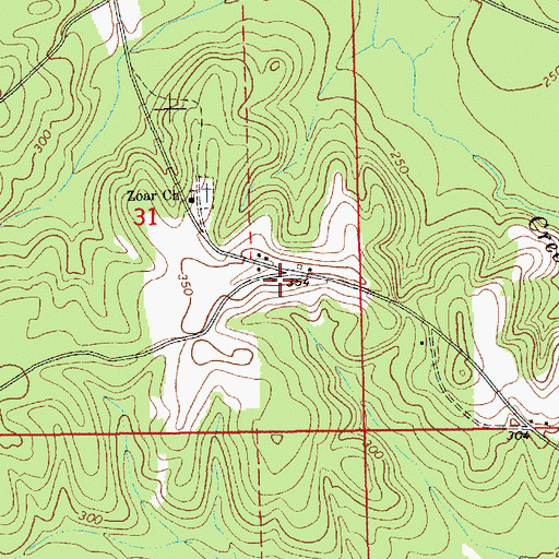 Topographic Map of Zion School (historical), AL