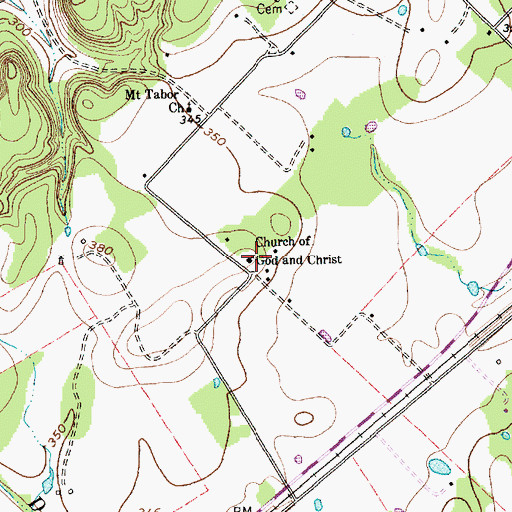 Topographic Map of Church of God and Christ, TX