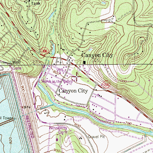 Topographic Map of Church in the Valley, TX