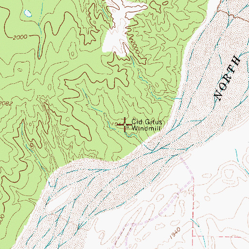 Topographic Map of Cid Gitus Windmill, TX