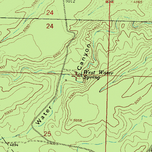 Topographic Map of West Water Spring, AZ
