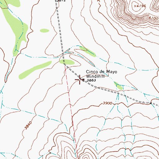 Topographic Map of Cinco de Mayo Windmill, TX