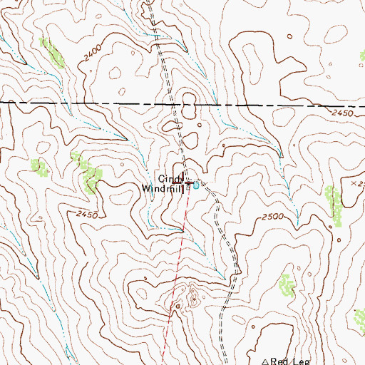 Topographic Map of Cindy Windmill, TX