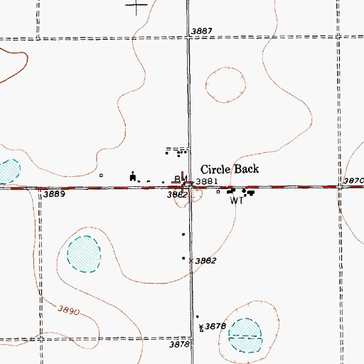 Topographic Map of Circle Back, TX