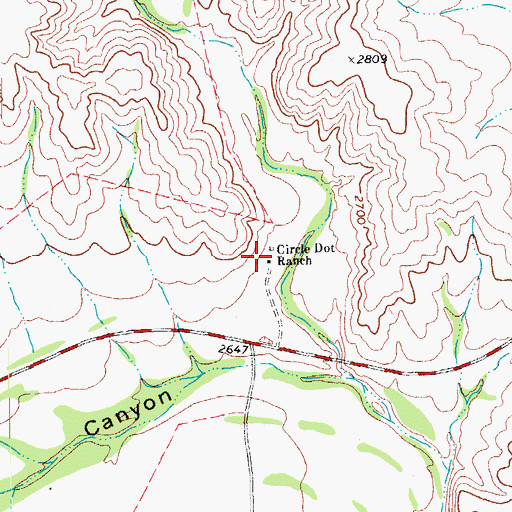 Topographic Map of Circle Dot Ranch, TX
