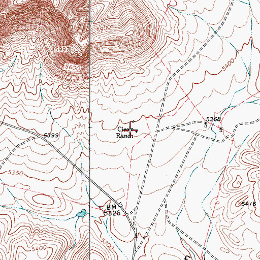 Topographic Map of Circle Ranch, TX
