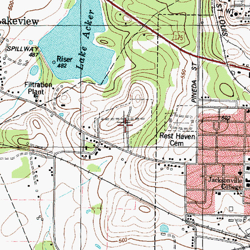 Topographic Map of City Cemetery, TX