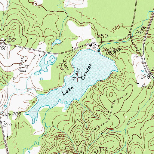 Topographic Map of Lake Center, TX