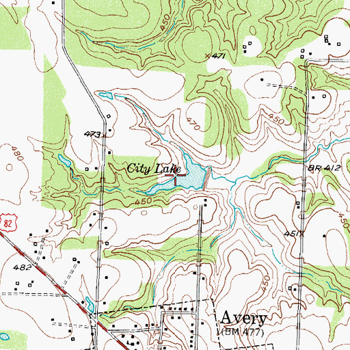 Topographic Map of City Lake, TX