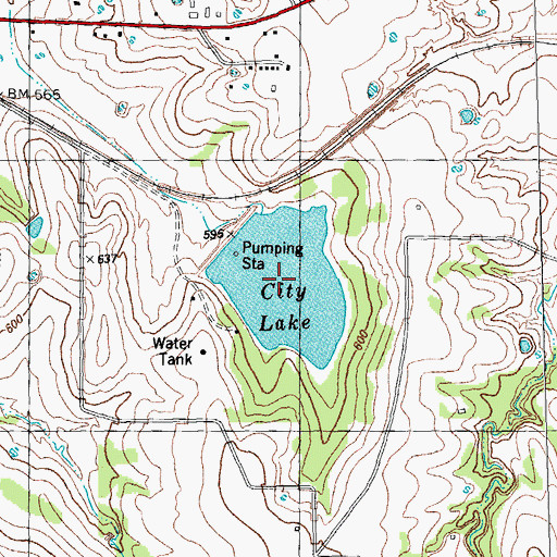 Topographic Map of City Lake, TX
