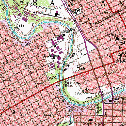 Topographic Map of Civic League Park, TX