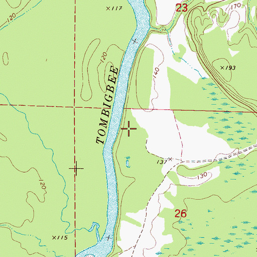 Topographic Map of Aliceville Lock and Dam, AL