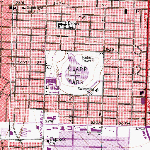 Topographic Map of Clapp Park, TX