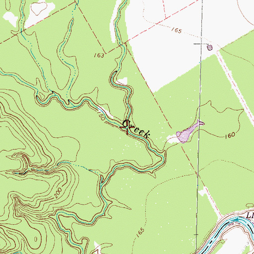 Topographic Map of Clapps Creek, TX