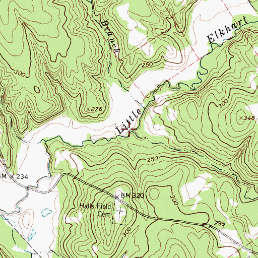 Topographic Map of Clark Branch, TX