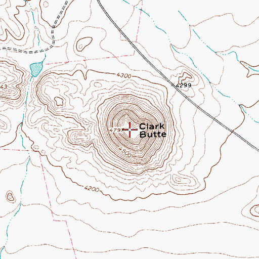 Topographic Map of Clark Butte, TX