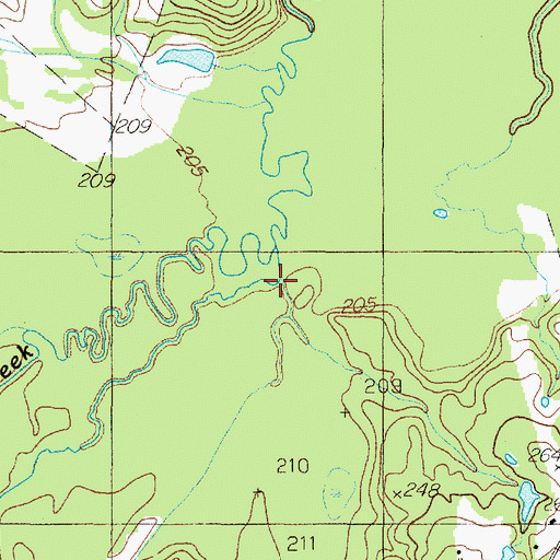 Topographic Map of Town Creek, TX