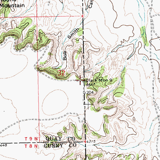 Topographic Map of Clark Monument 9, NM