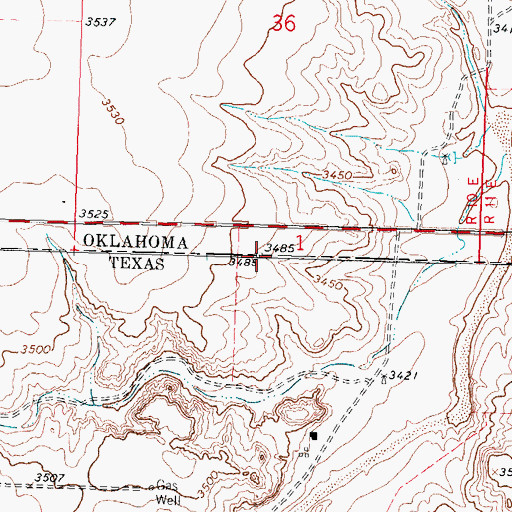 Topographic Map of Clark Monument Number 7, TX