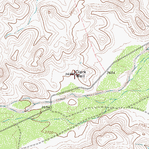 Topographic Map of Clark Well, TX
