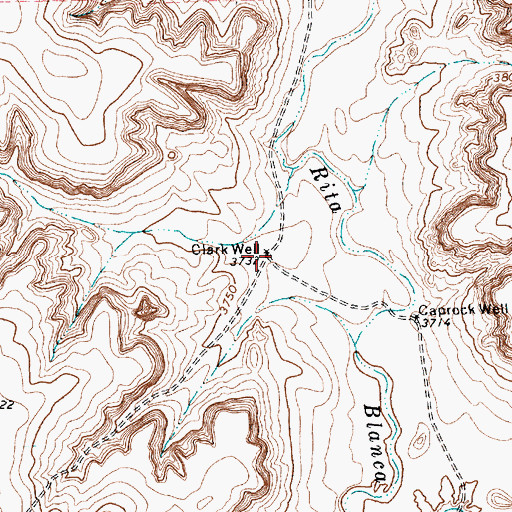 Topographic Map of Clark Well, TX