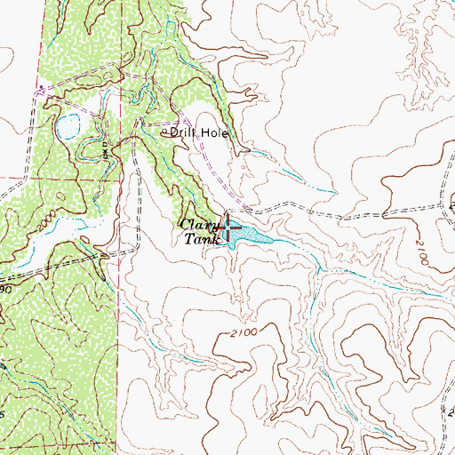 Topographic Map of Clary Tank, TX
