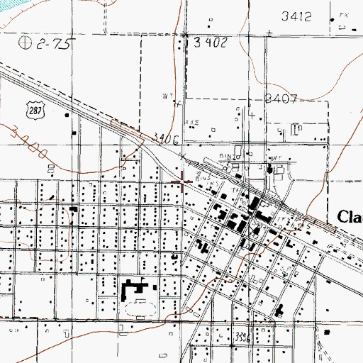 Topographic Map of Claude, TX