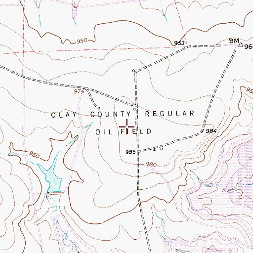 Topographic Map of Clay County Regular Oil Field, TX
