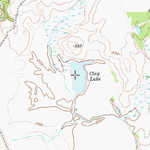 Topographic Map of Clay Lake, TX