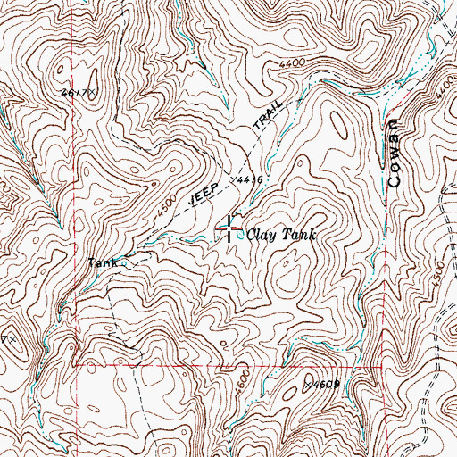 Topographic Map of Clay Tank, TX