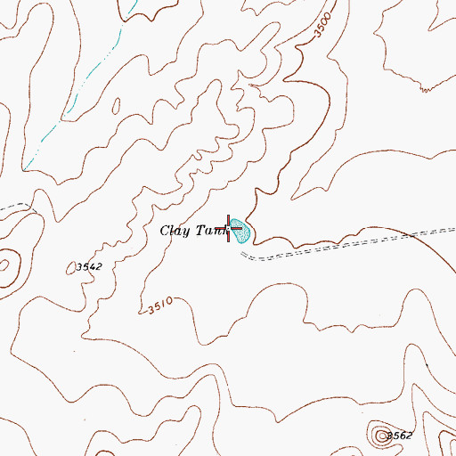 Topographic Map of Clay Tank, TX