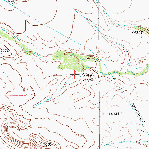 Topographic Map of Clay Tank, TX