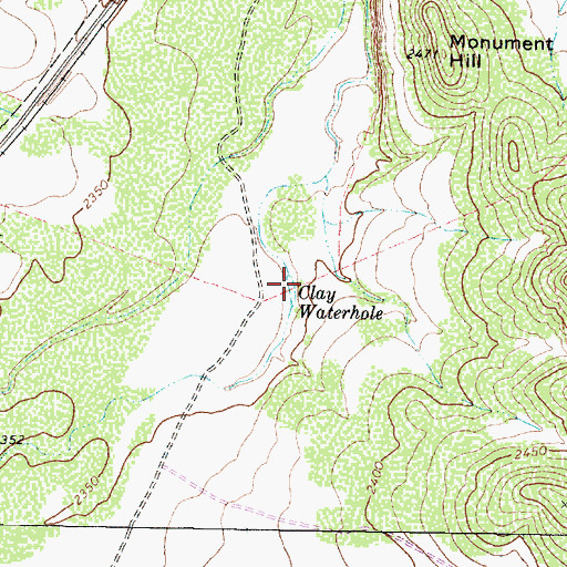 Topographic Map of Clay Waterhole, TX