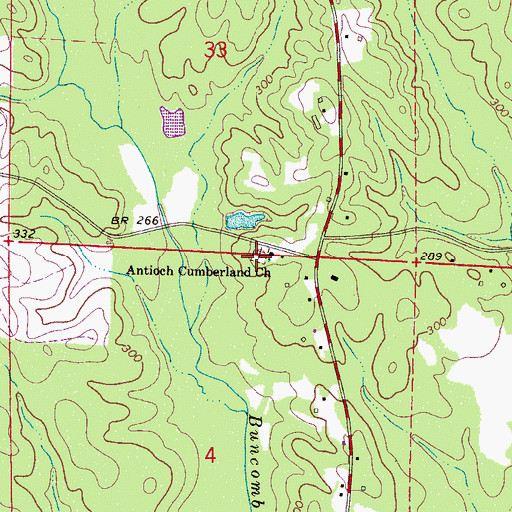 Topographic Map of Antioch Cemetery, AL