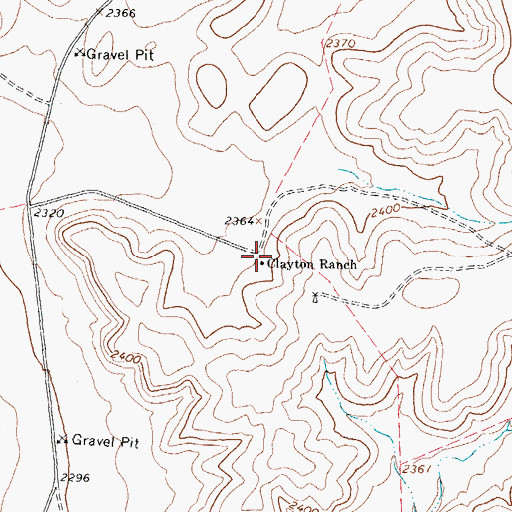 Topographic Map of Clayton Ranch, TX