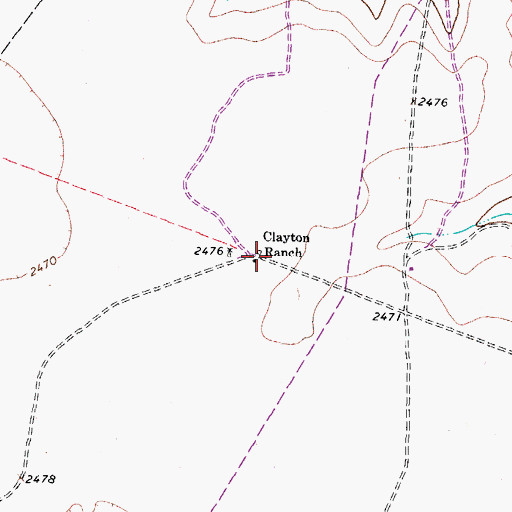 Topographic Map of Clayton Ranch, TX